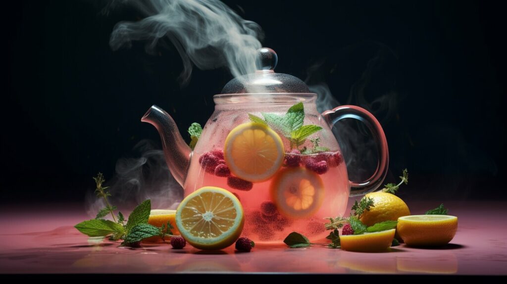Fruit Tea with Fresh Mint and Lemon