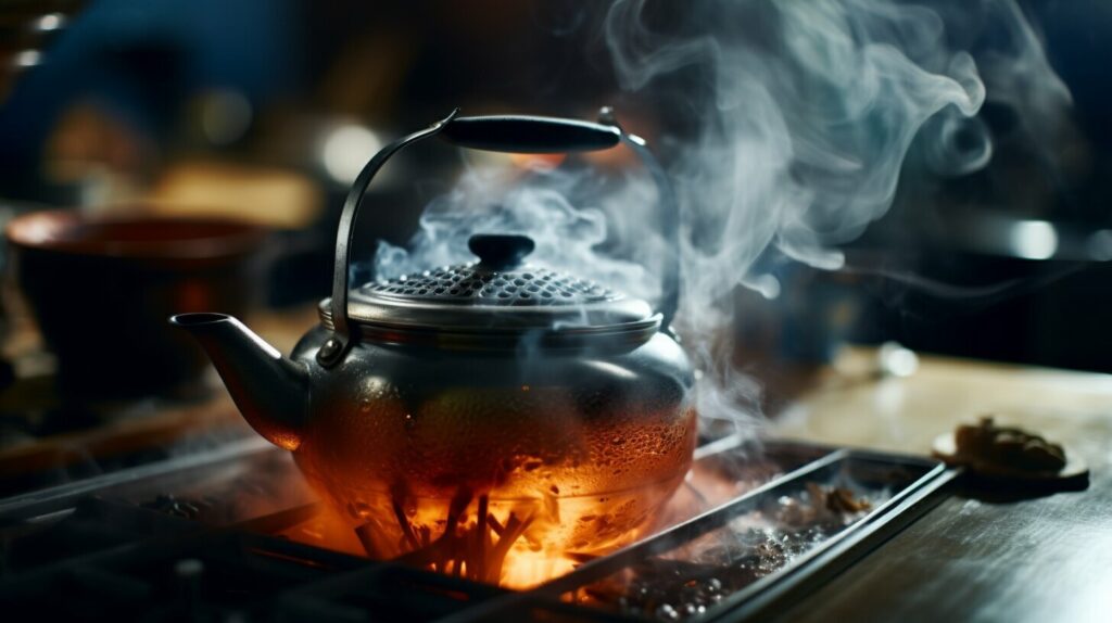 brewing strong tea