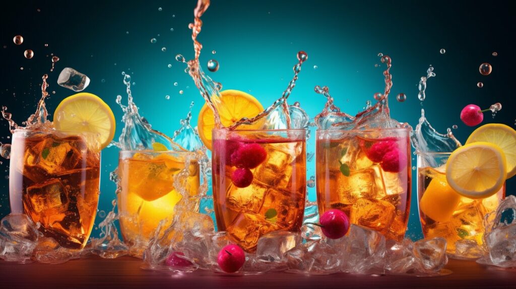 caffeine-free juice drinks in brisk iced tea