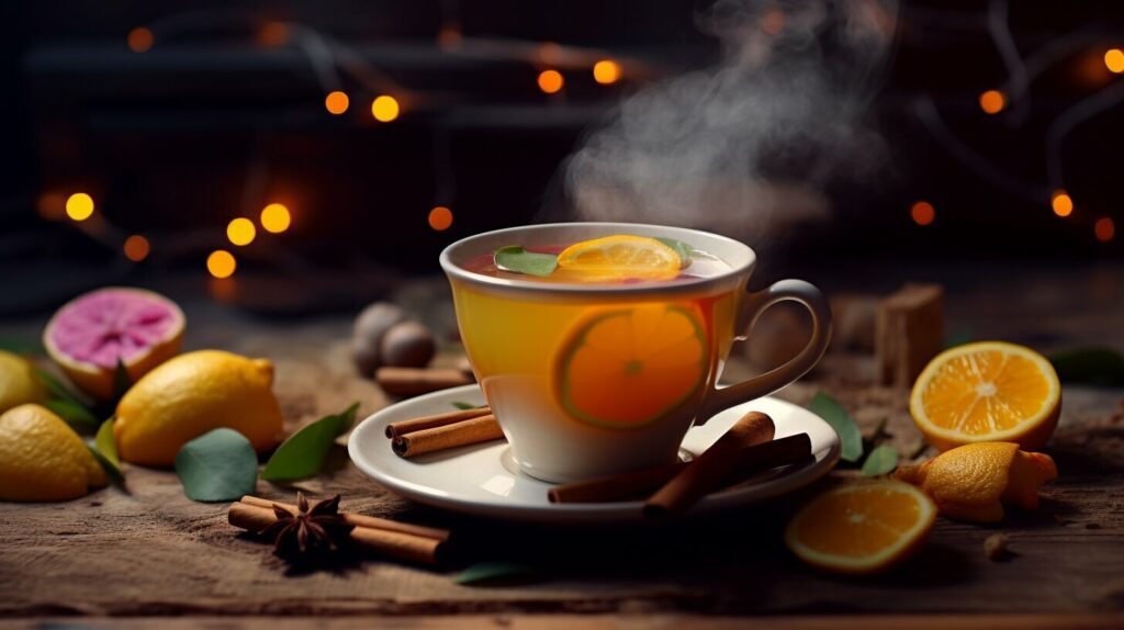 ginger peach turmeric tea