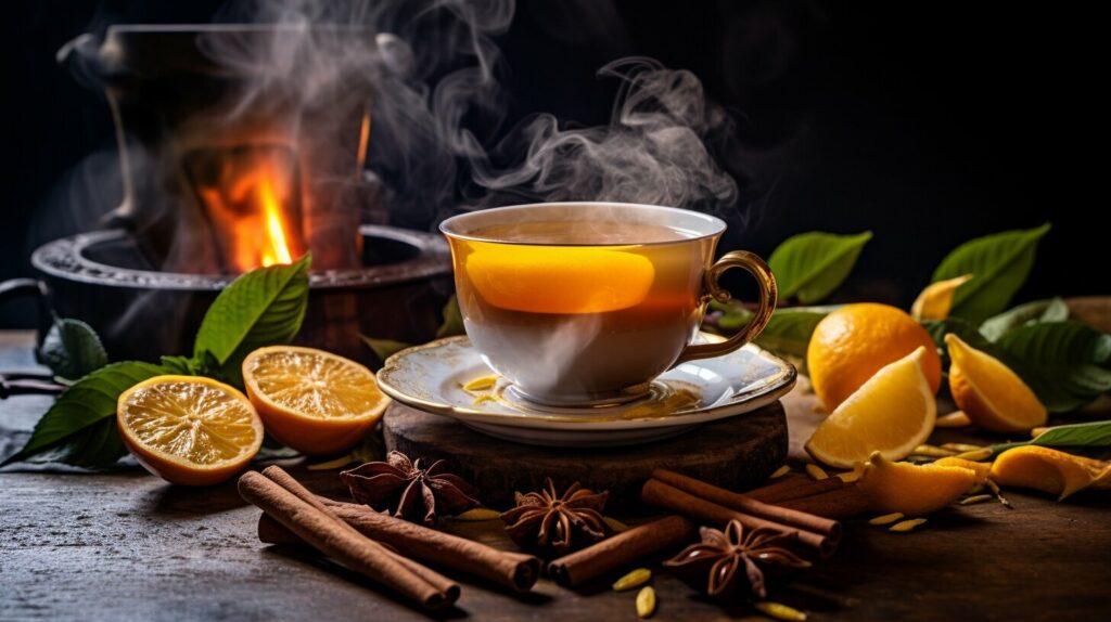 ginger peach turmeric tea